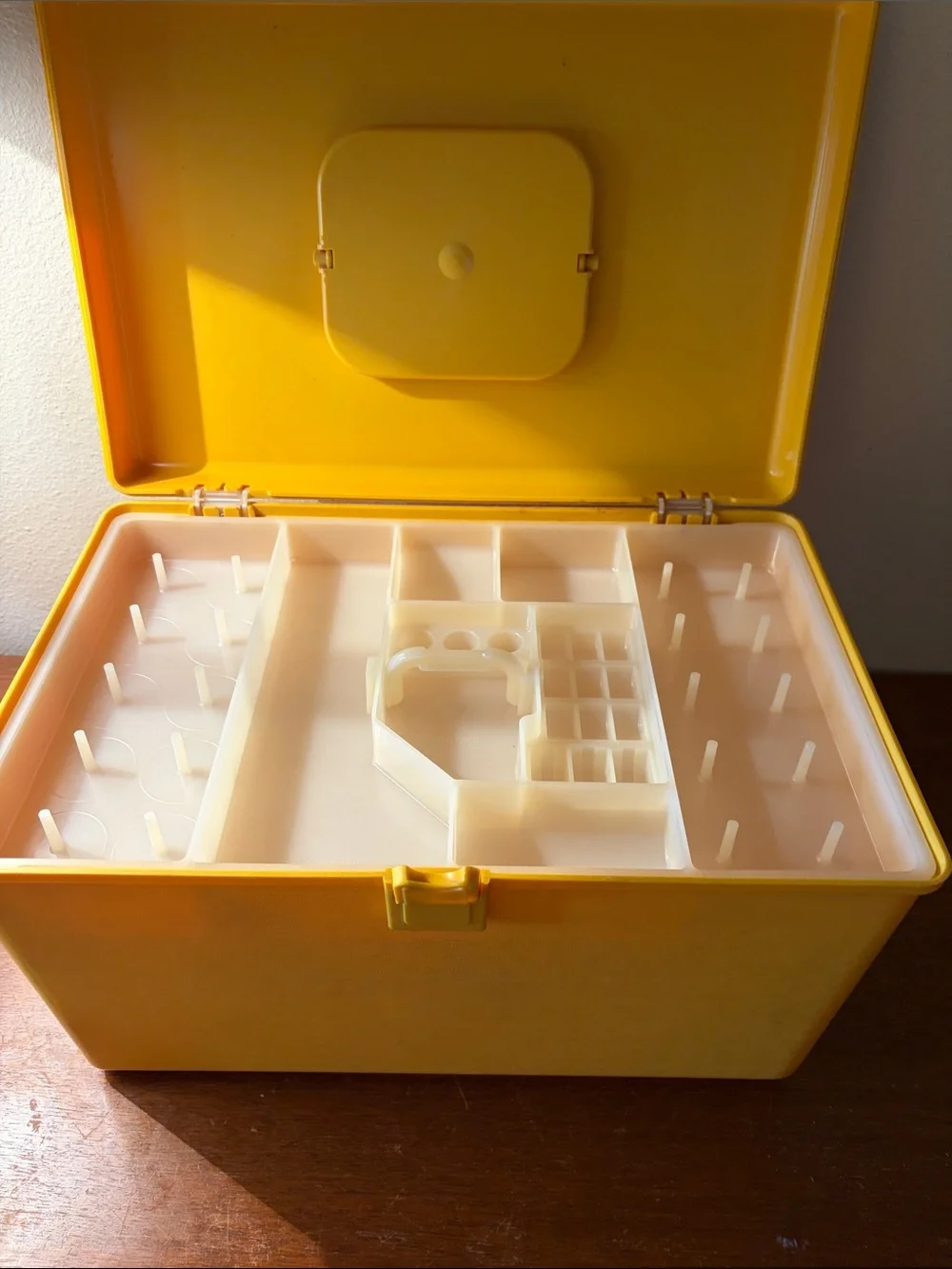 Vintage Yellow Sewing Box